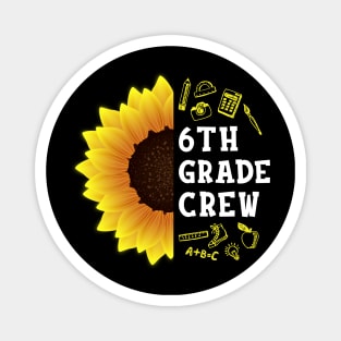 Seventh grade Crew Shirt First Day Preschool Back to School Sunflower Gift Magnet